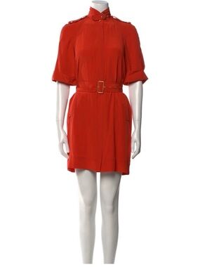 Modern Red Shirt Dress with Belt
